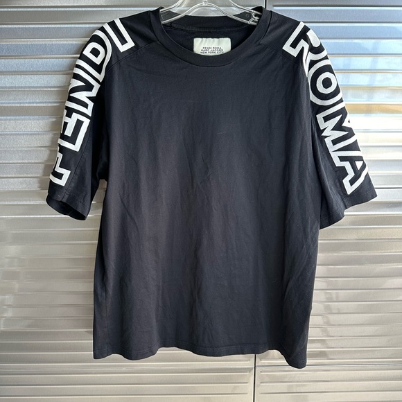 FENDI × MARC JACOBS 23SS Cruise 2023 ROMA Capsule Black Jersey T-Shirt Size M - Picture 2 of 9